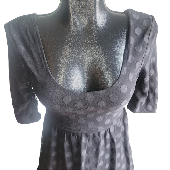 Volcom Black Mesh Polka Dot Scoop Neck Dress XS - Picture 2 of 7